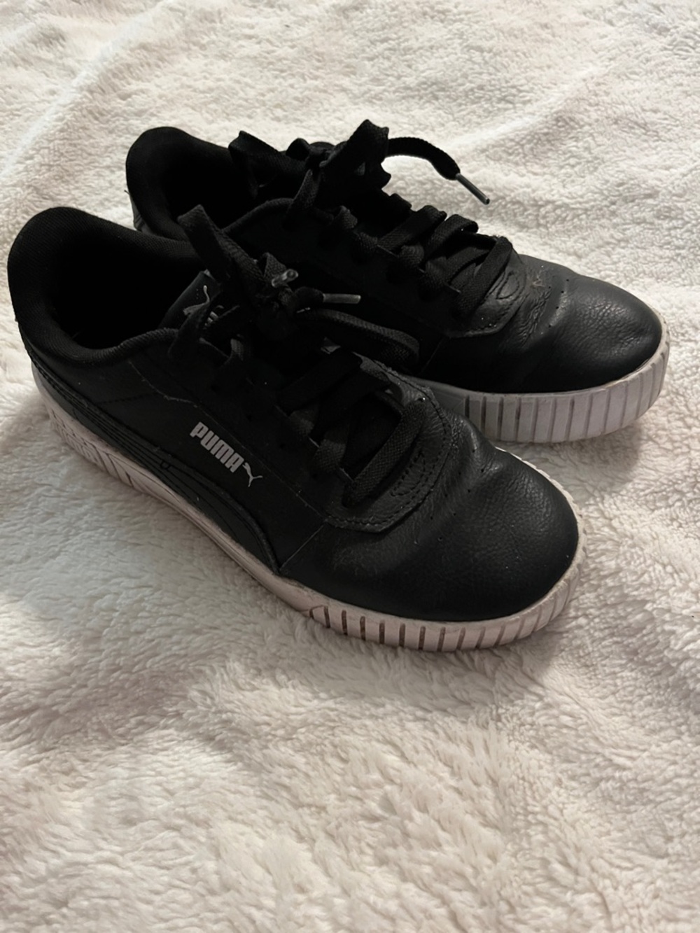 Puma Black Sneakers with White Platform